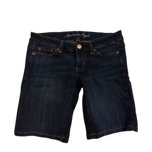 EUC American Eagle Dark Denim Bermuda Shorts Size 2 Summer